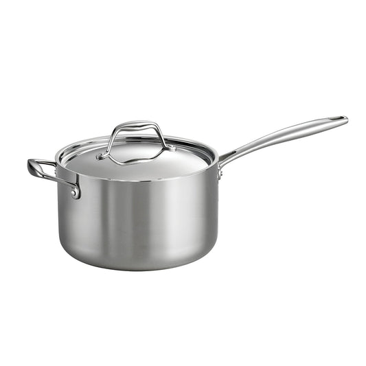 Tramontina Tri - Ply Clad Stainless Steel 4 - Quart Sauce Pan with Lid - electronicsexpo.com - Sauce Pans & Sauciers