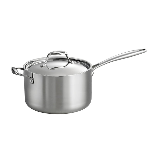 Tramontina Tri - Ply Clad Stainless Steel 4 - Quart Sauce Pan with Lid - electronicsexpo.com - Sauce Pans & Sauciers