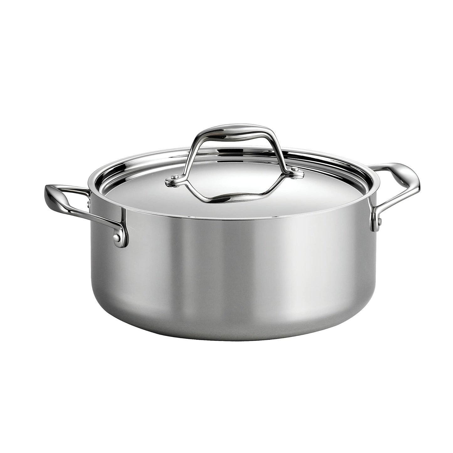 Tramontina Tri - Ply Clad Stainless Steel 5 - Quart Dutch Oven Pot with Lid, Induction - Ready, Dishwasher - Safe, NSF - Certified, Made in Brazil - electronicsexpo.com - Frying Pans & Skillets