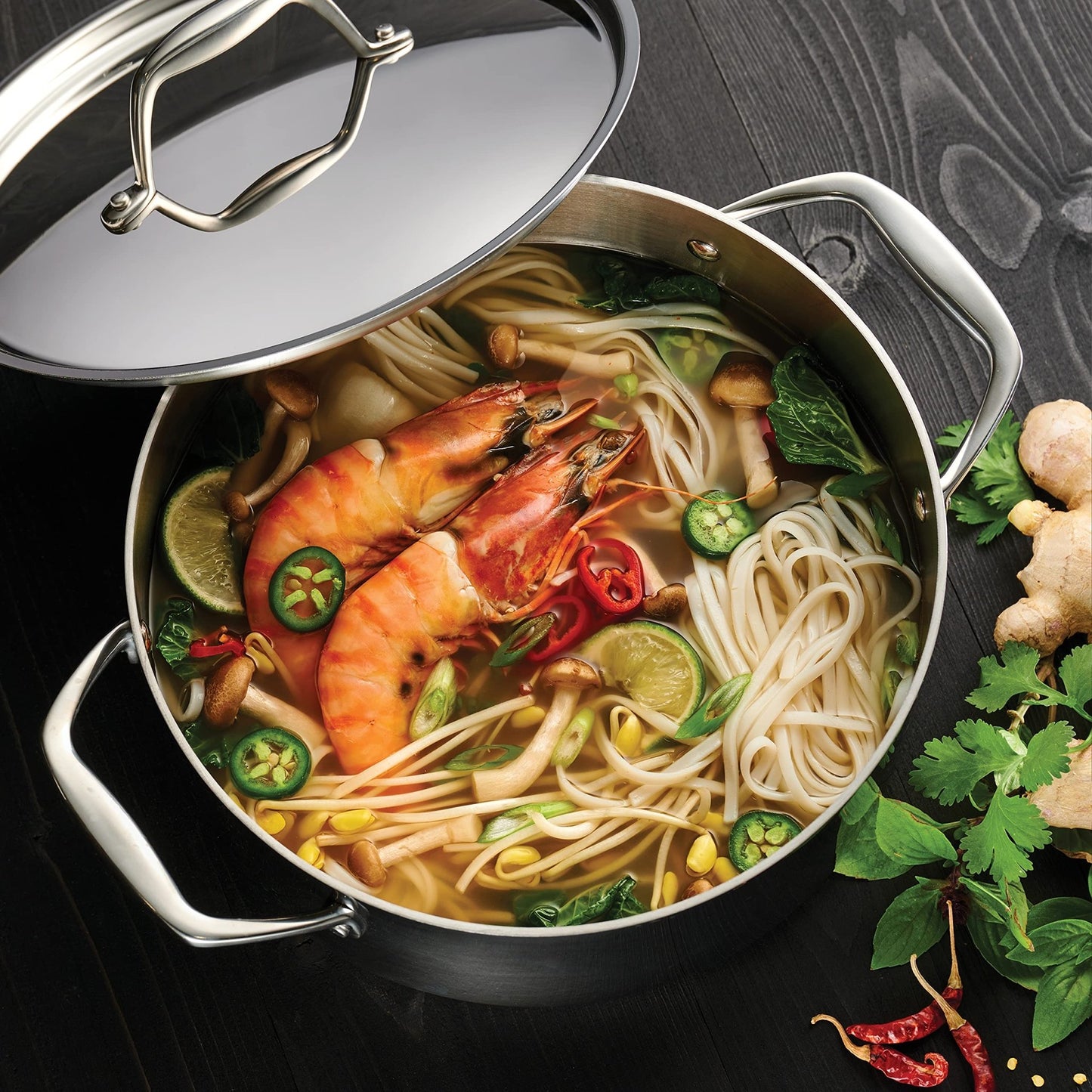 Tramontina Tri - Ply Clad Stainless Steel 5 - Quart Dutch Oven Pot with Lid, Induction - Ready, Dishwasher - Safe, NSF - Certified, Made in Brazil - electronicsexpo.com - Frying Pans & Skillets