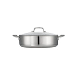 Tramontina Tri - Ply Clad Stainless Steel 6 - Quart Braiser Pan with Glass Lid, Induction - Ready, Dishwasher - Safe, NSF - Certified - electronicsexpo.com - Dutch Ovens