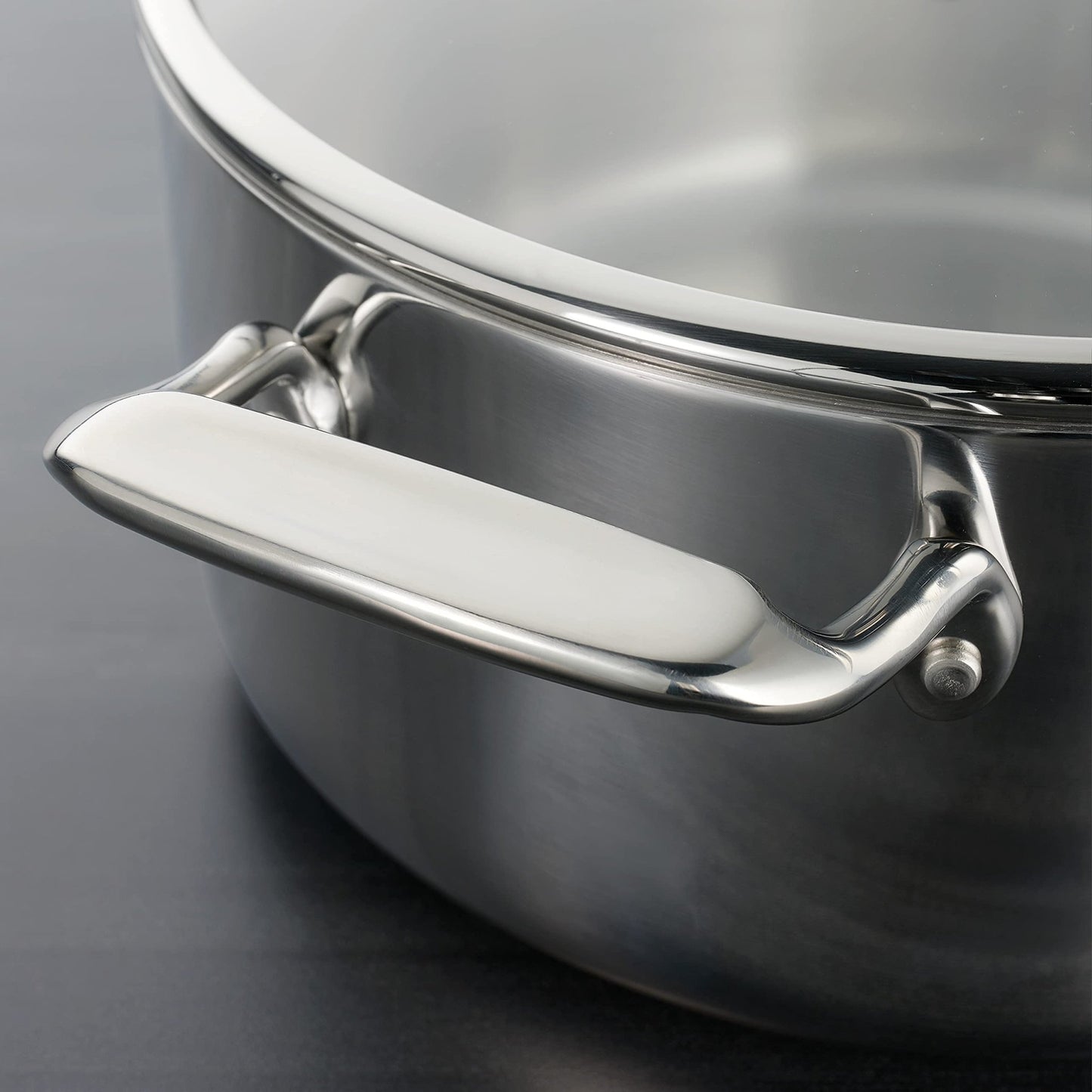 Tramontina Tri - Ply Clad Stainless Steel 6 - Quart Braiser Pan with Glass Lid, Induction - Ready, Dishwasher - Safe, NSF - Certified - electronicsexpo.com - Dutch Ovens