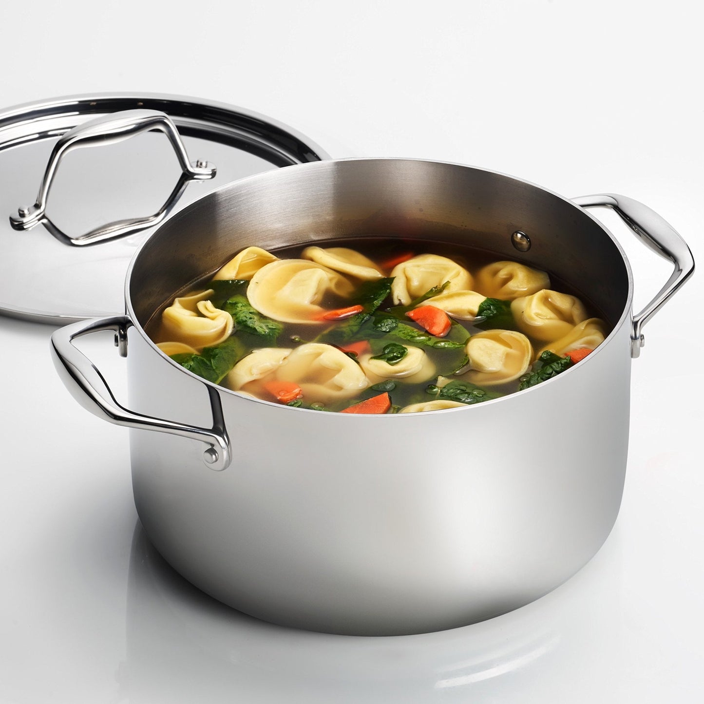 Tramontina Tri - Ply Clad Stainless Steel 6 - Quart Sauce Pot with Lid, Induction - Ready Pot, Dishwasher - Safe, NSF - Certified, Made in Brazil - electronicsexpo.com - Sauce Pans & Sauciers