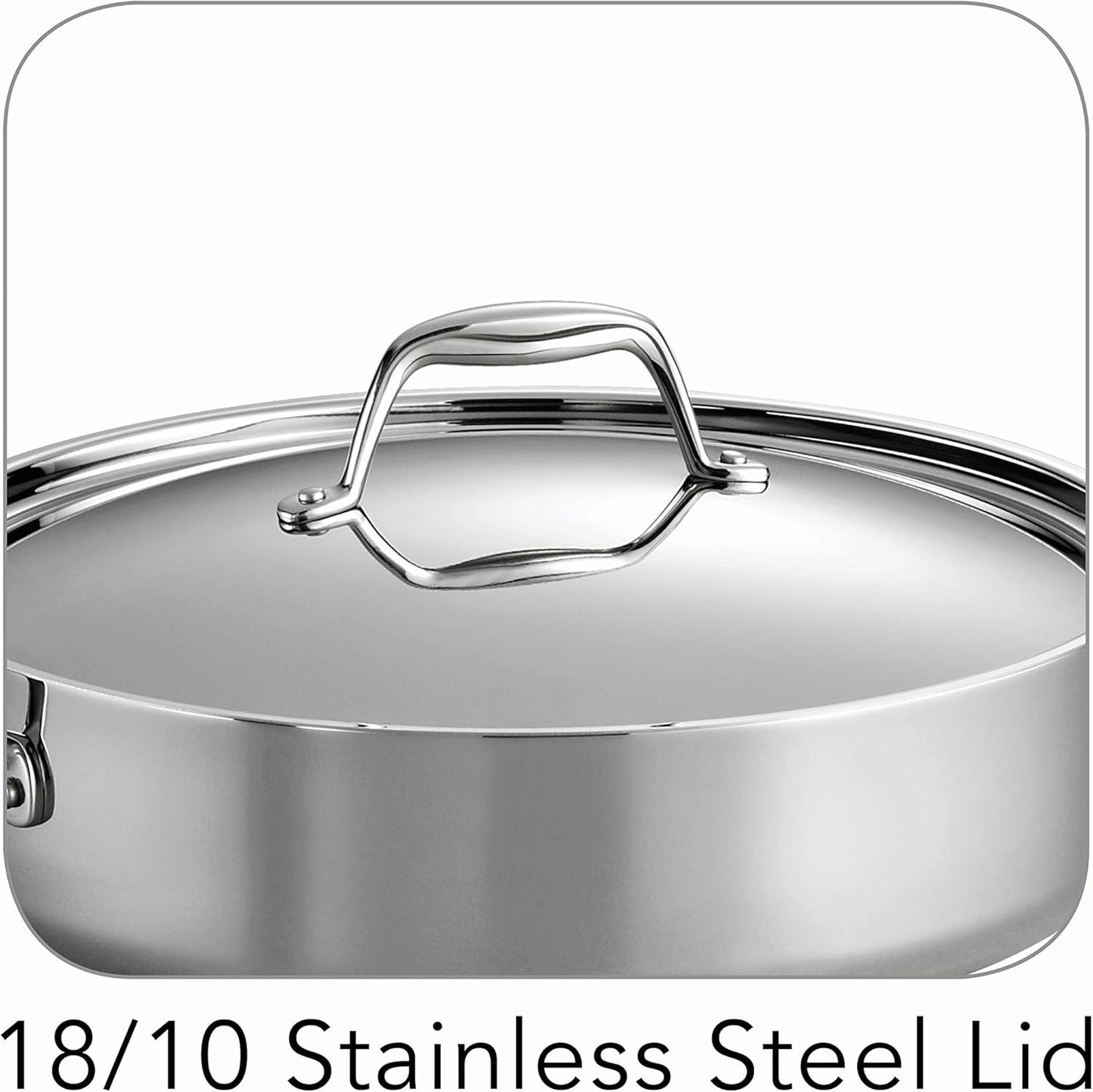 Tramontina Tri - Ply Clad Stainless Steel 6 - Quart Saute Pan with Lid, Induction - Ready Cooking Pan - electronicsexpo.com - Sauce Pans & Sauciers