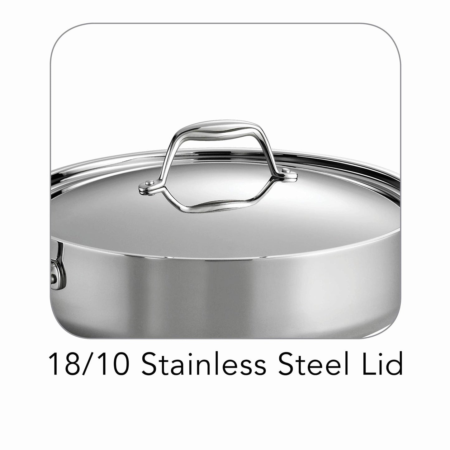 Tramontina Tri - Ply Clad Stainless Steel 6 - Quart Saute Pan with Lid, Induction - Ready Cooking Pan - electronicsexpo.com - Sauce Pans & Sauciers