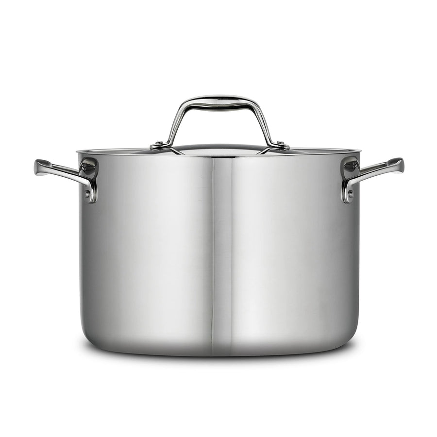 Tramontina Tri - Ply Clad Stainless Steel 8 - Quart Stock Pot with Lid, Induction - Ready Pasta Pot, Dishwasher - Safe, NSF - Certified, Made in Brazil - electronicsexpo.com - Sauce Pans & Sauciers