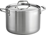 Tramontina Tri - Ply Clad Stainless Steel 8 - Quart Stock Pot with Lid, Induction - Ready Pasta Pot, Dishwasher - Safe, NSF - Certified, Made in Brazil - electronicsexpo.com - Sauce Pans & Sauciers