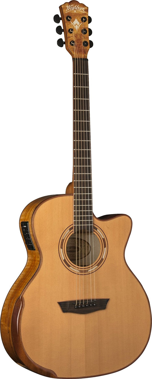 Washburn 6 String Acoustic - Electric Guitar (Natural) - electronicsexpo.com - Acoustic Guitars