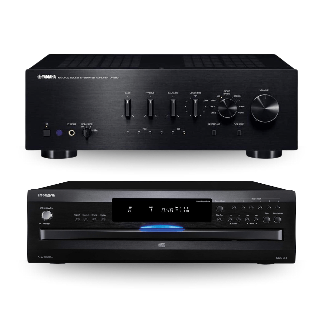 Yamaha A - S801BL Integrated Amp & CDC - 3.4 Premium 6 - Disc CD Changer (Bundle) - electronicsexpo.com - Home Theater Systems & Packages