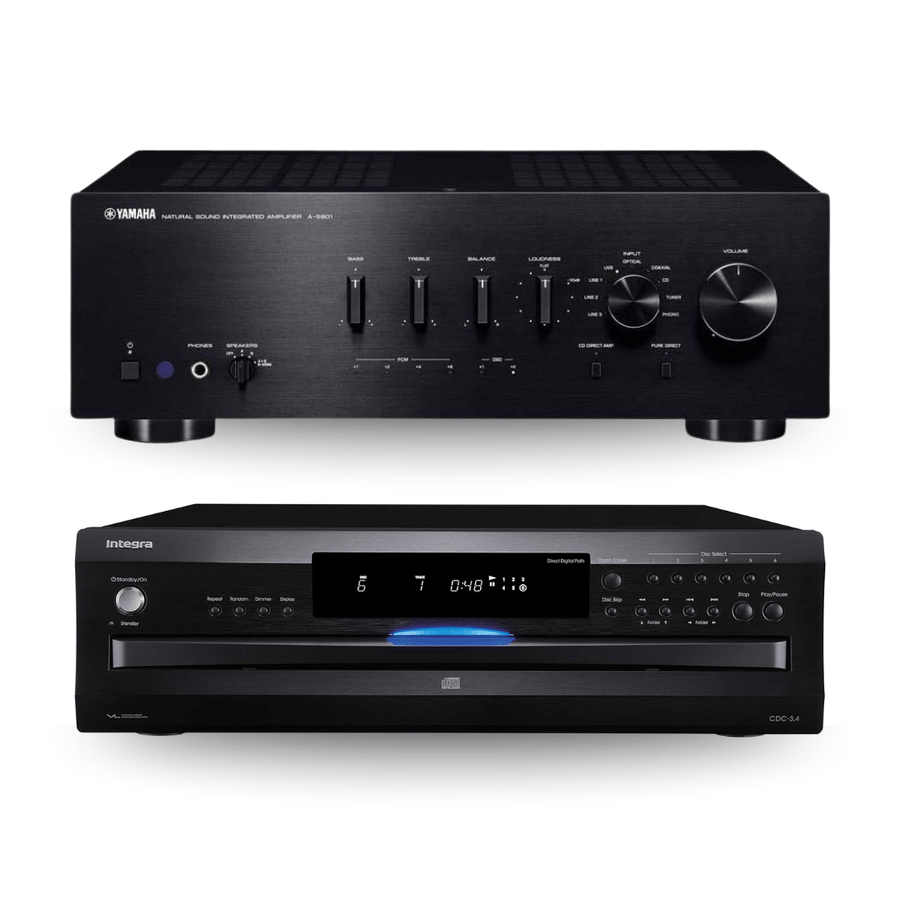 Yamaha A-S801BL Integrated Amp & CDC-3.4 Premium 6-Disc CD Changer (Bundle) - electronicsexpo.com-Home Theater Systems & Packages