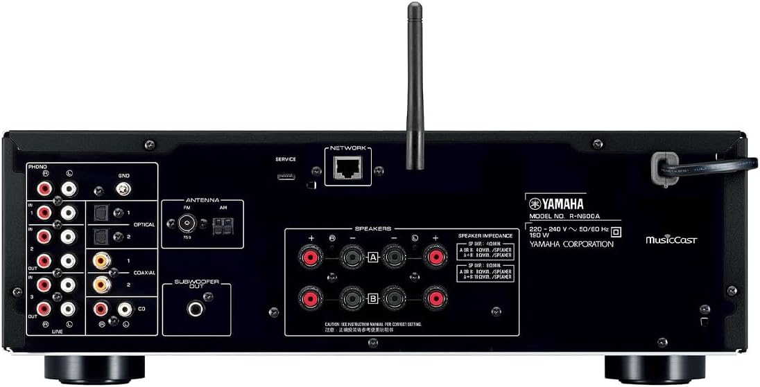 Yamaha R - N600A Stereo Receiver with Wi - Fi, Bluetooth, and Apple AirPlay 2 - electronicsexpo.com - Home Theater Receivers