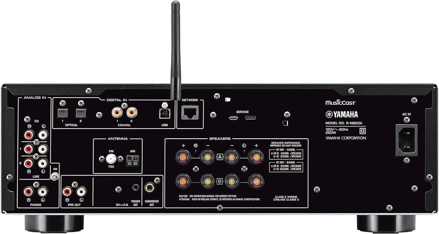 Yamaha R - N800A Stereo Receiver with Wi - Fi, Bluetooth and Apple AirPlay 2 - electronicsexpo.com - Home Theater Receivers