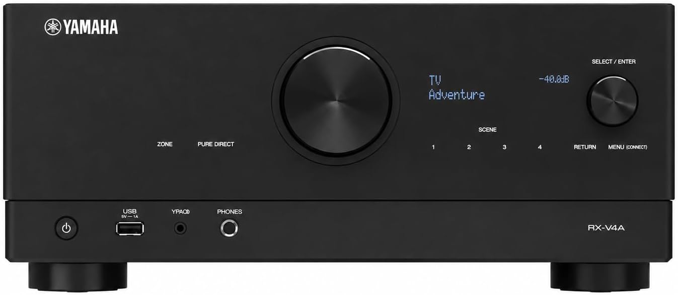 Yamaha RX-V4A 5.2-Channel AV Receiver with MusicCast with Yamaha NS-AW390BL Outdoor Speakers (Bundle) - electronicsexpo.com-Outdoor Speakers
