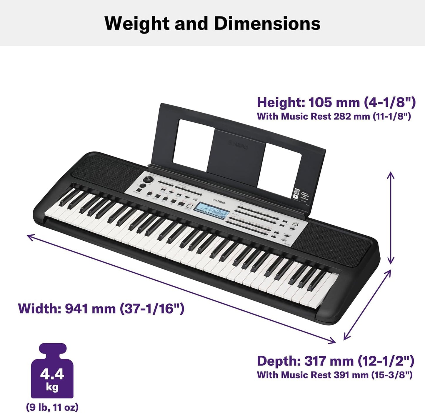 Yamaha YPT - 380 61 - Key Touch - Sensitive Portable Keyboard - electronicsexpo.com - Keyboards