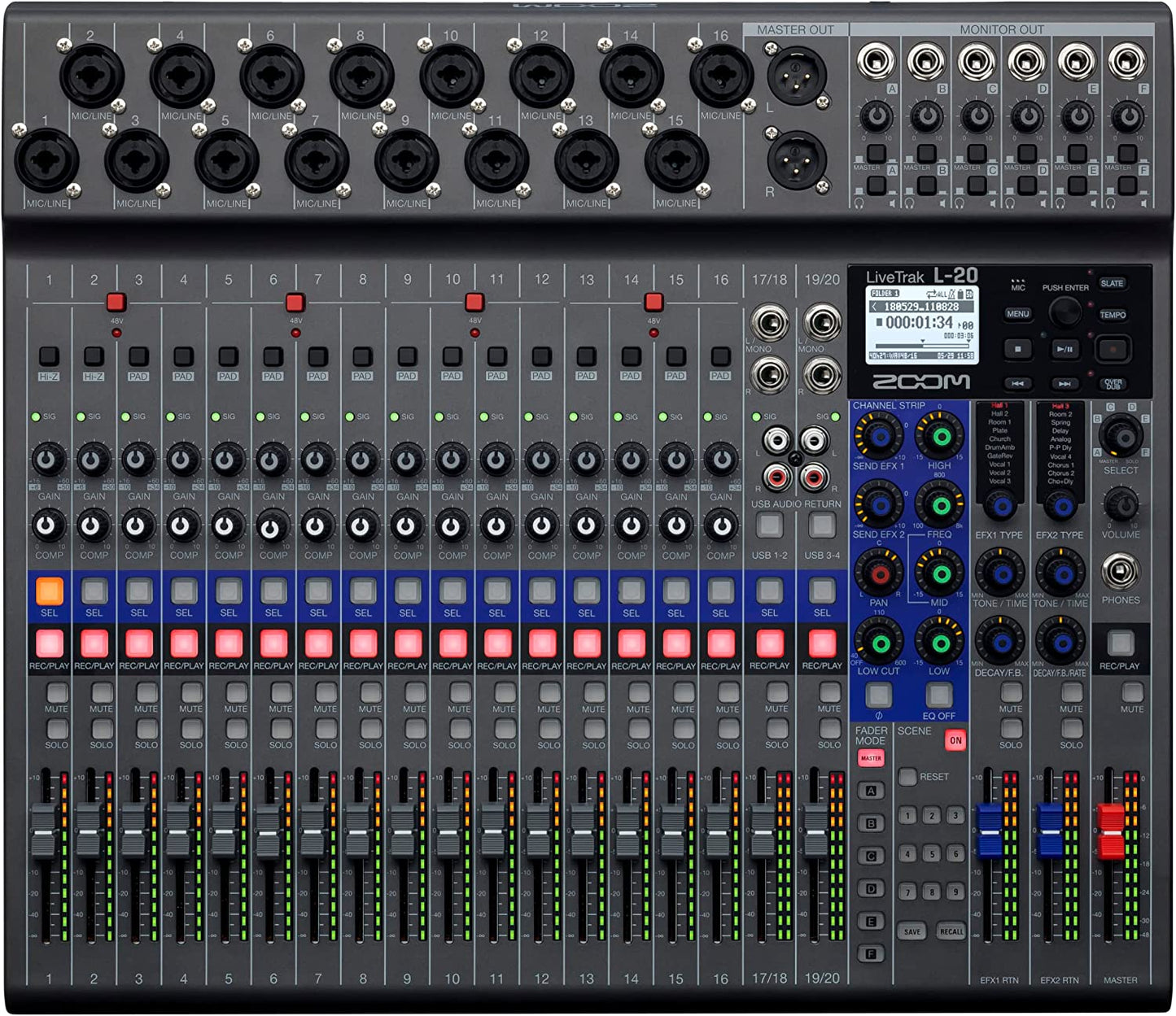 Zoom LiveTrak L - 20 Digital Mixer & Multitrack Recorder - electronicsexpo.com - Pro Mixers