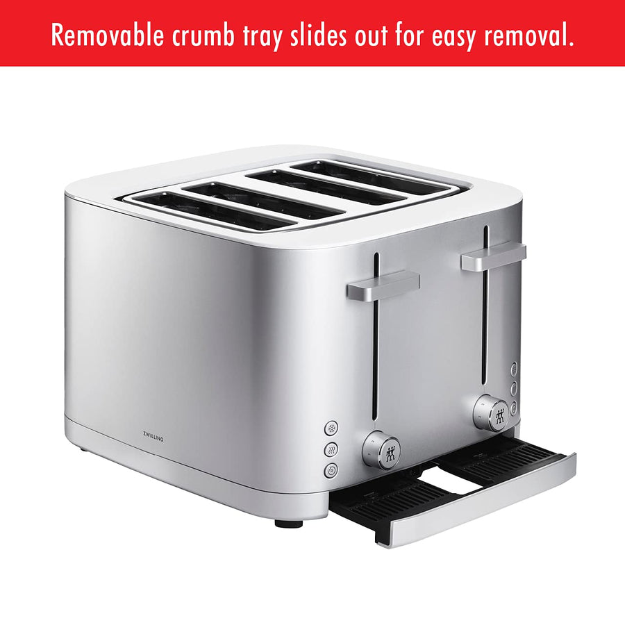 ZWILLING Enfinigy 4 Slice Toaster with Extra Wide 1.5" Slots for Bagels + 7 Toast Settings - electronicsexpo.com - Toasters