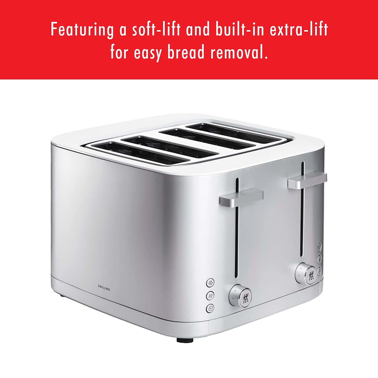 ZWILLING Enfinigy 4 Slice Toaster with Extra Wide 1.5" Slots for Bagels + 7 Toast Settings - electronicsexpo.com - Toasters