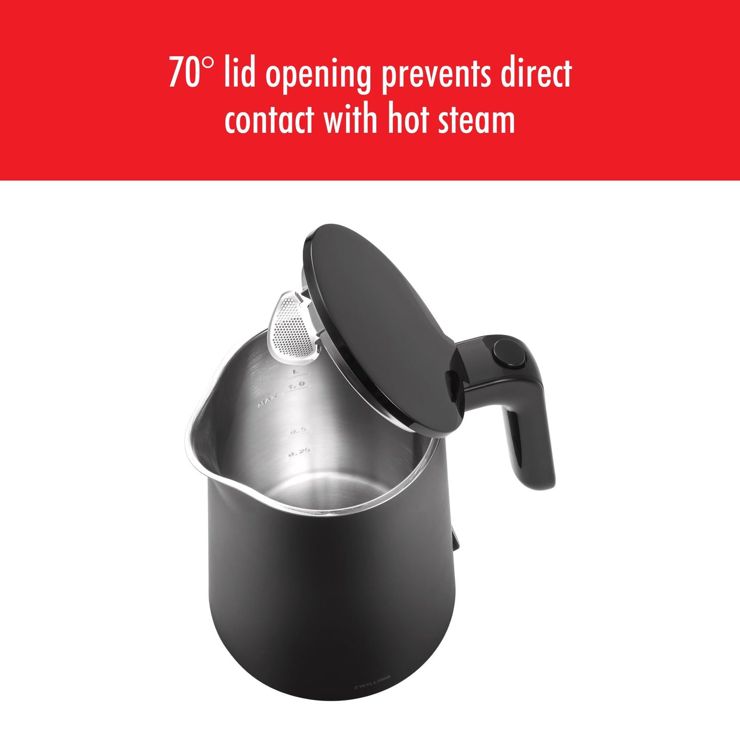 ZWILLING Enfinigy Cool Touch 1 - Liter Electric Kettle, Cordless Tea Kettle & Hot Water - electronicsexpo.com - Electric Kettles