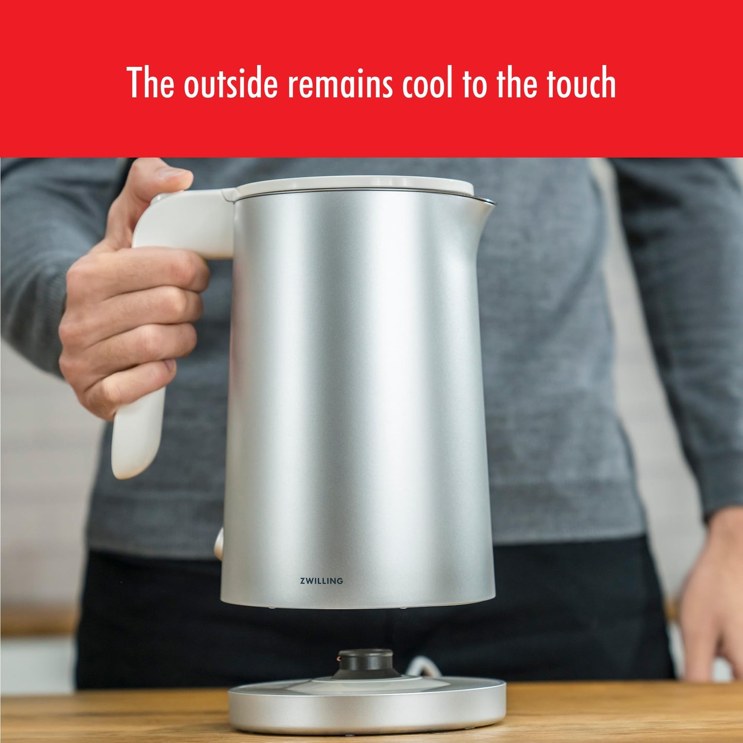 ZWILLING Enfinigy Cool Touch 1 - Liter Electric Kettle, Cordless Tea Kettle & Hot Water - Silver - electronicsexpo.com - Electric Kettles