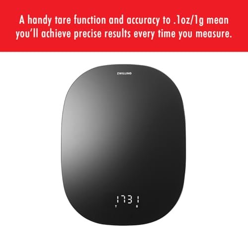 ZWILLING Enfinigy Digital Kitchen Scale, 22 lb Capacity, Measures in Grams & Ounces (Black) - electronicsexpo.com - Food Scales