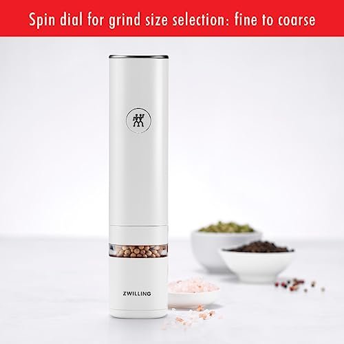 ZWILLING Enfinigy Electric Salt/Pepper Mill - White - electronicsexpo.com - Electric Grinders