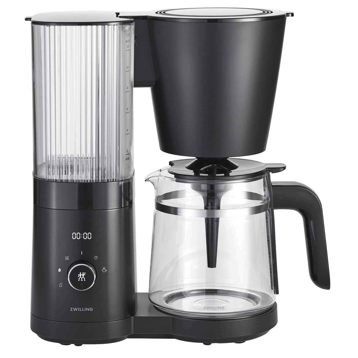 ZWILLING Enfinigy Glass Drip Coffee Maker 12 Cup, Awarded the SCA Golden Cup Standard, Black - electronicsexpo.com - Coffee Machines