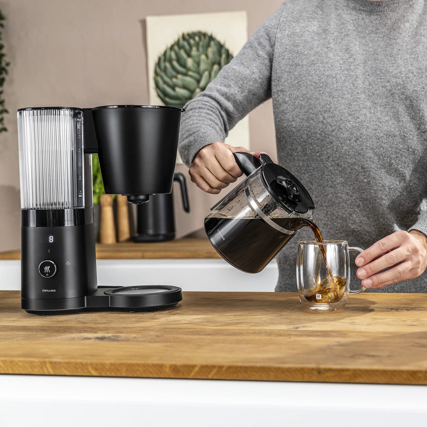 ZWILLING Enfinigy Glass Drip Coffee Maker 12 Cup, Awarded the SCA Golden Cup Standard, Black - electronicsexpo.com - Coffee Machines