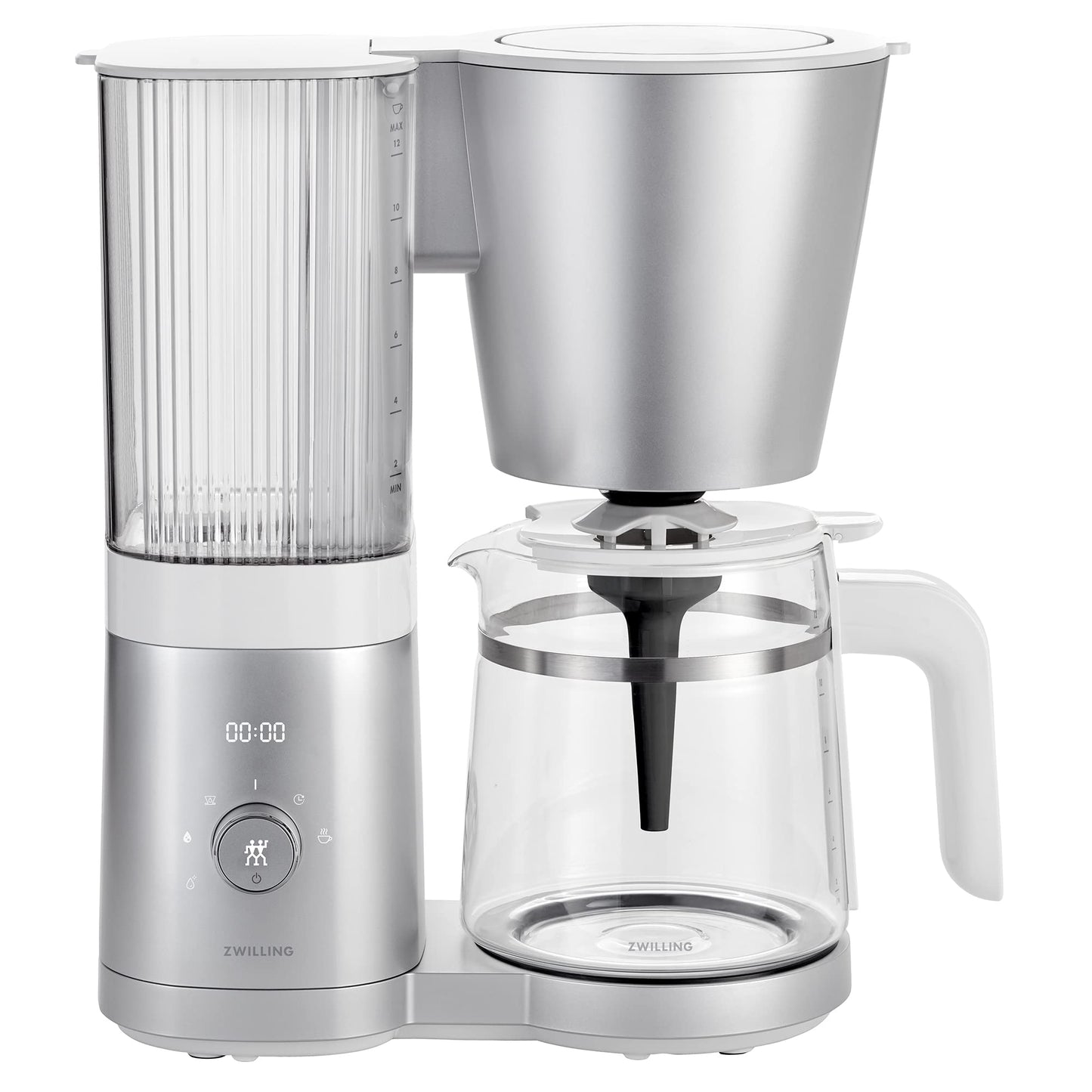 ZWILLING Enfinigy Glass Drip Coffee Maker 12 Cup, Awarded the SCA Golden Cup Standard, Silver - electronicsexpo.com - Coffee Machines