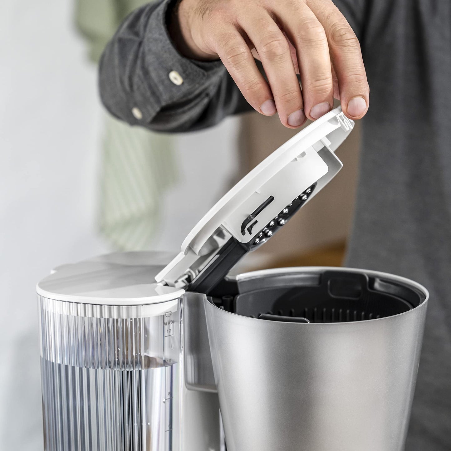 ZWILLING Enfinigy Glass Drip Coffee Maker 12 Cup, Awarded the SCA Golden Cup Standard, Silver - electronicsexpo.com - Coffee Machines