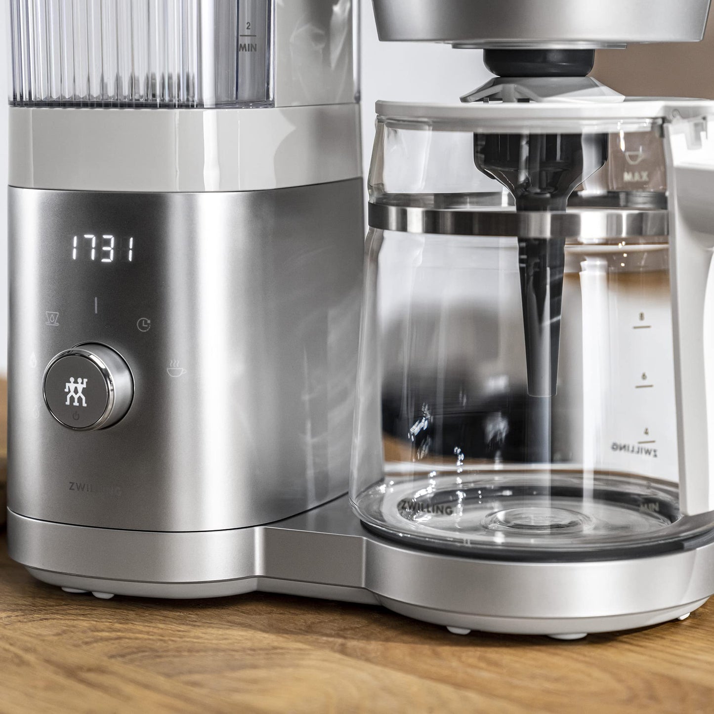 ZWILLING Enfinigy Glass Drip Coffee Maker 12 Cup, Awarded the SCA Golden Cup Standard, Silver - electronicsexpo.com - Coffee Machines