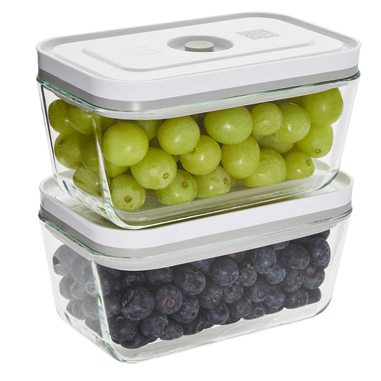 ZWILLING Fresh & Save 2 - Piece Medium Glass Vacuum Sealer Food Storage Container with Airtight Lids - electronicsexpo.com - Food Storage Containers