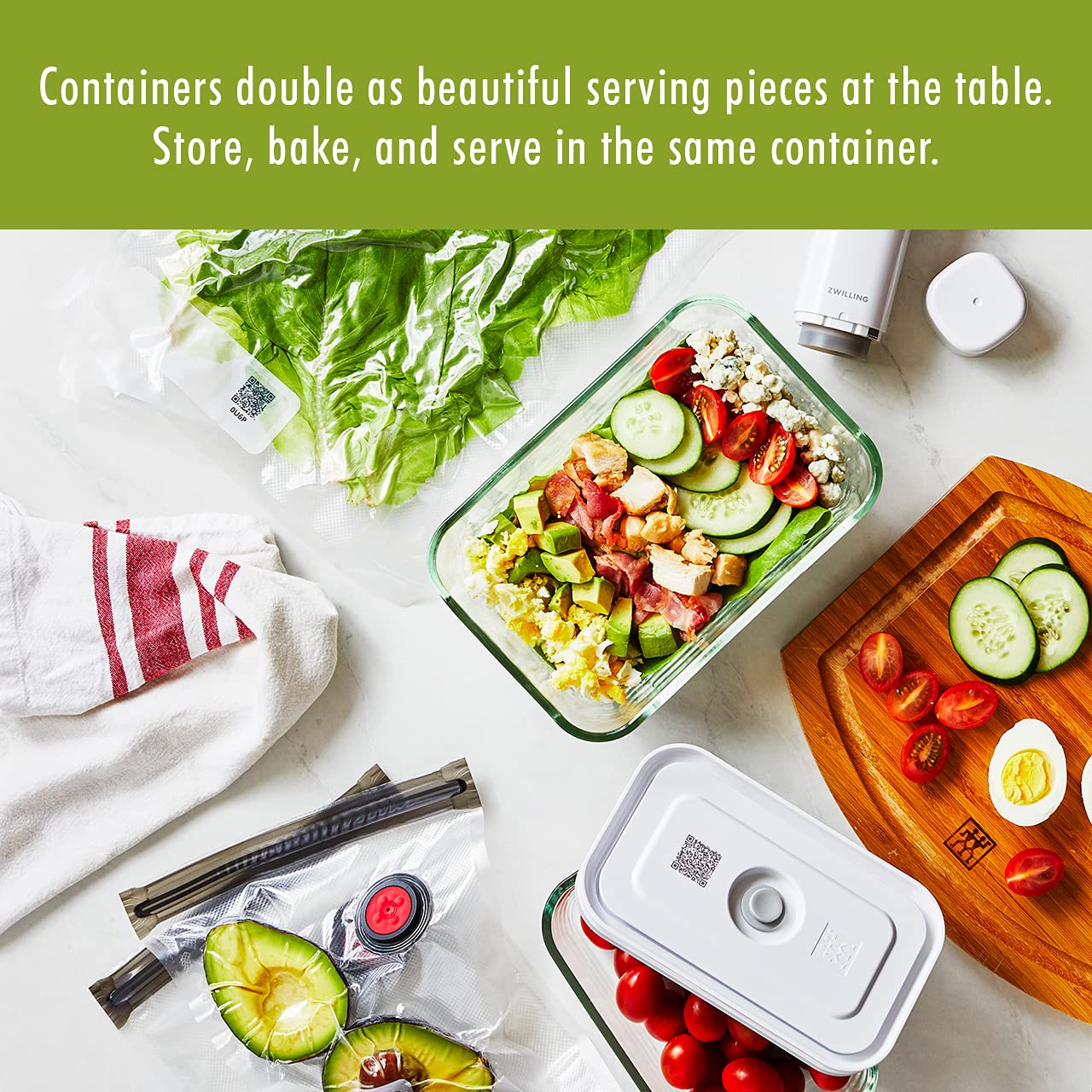 ZWILLING Fresh & Save 2 - Piece Small Glass Airtight Food Storage Container, Meal Prep Container - electronicsexpo.com - Food Storage Containers