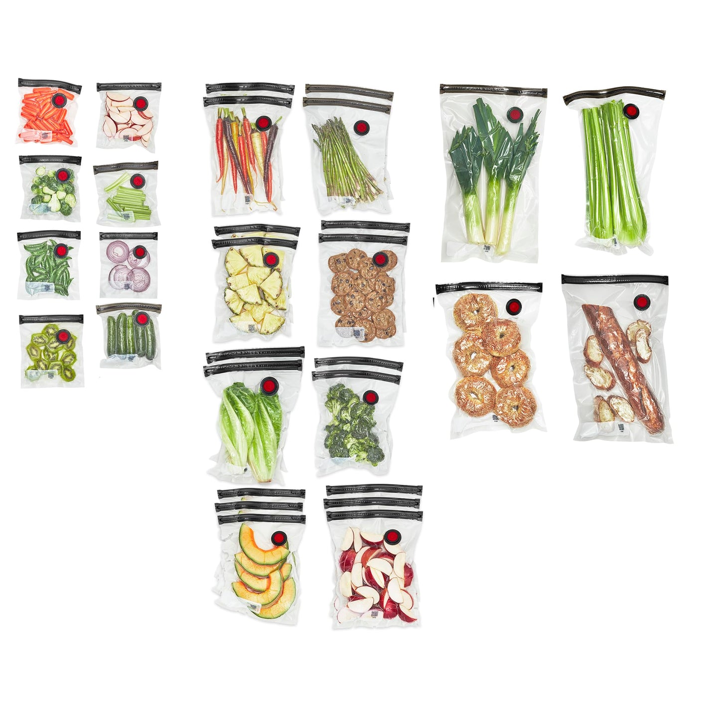 ZWILLING Fresh & Save 30 - pc Assorted Sizes Vacuum Sealer Bags, Reusable Sous Vide Bags - electronicsexpo.com - Food Storage Bags