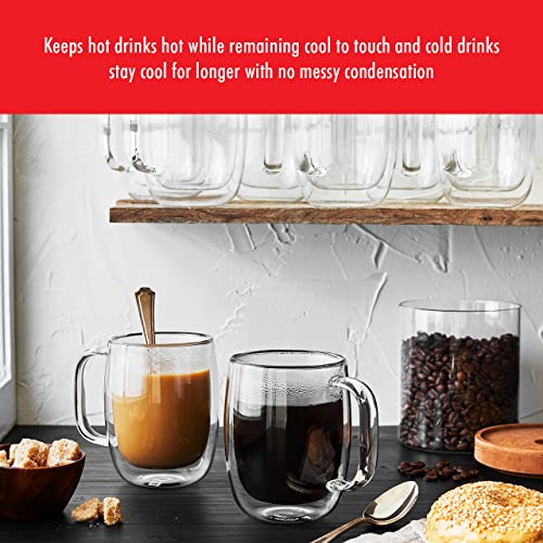 ZWILLING Sorrento Plus 2 - pc Double - Wall Glass Coffee Mug Set, 12 - oz, 355ml - electronicsexpo.com - Coffee Mugs