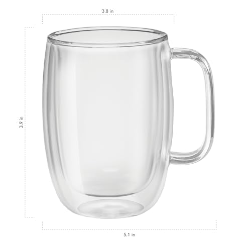 ZWILLING Sorrento Plus 2 - pc Double - Wall Glass Latte Mug Set, 15 - oz, 450ml - electronicsexpo.com - Coffee Mugs