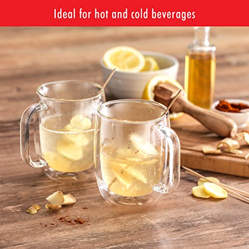 ZWILLING Sorrento Plus 4 - pc Double - Wall Glass, Insulated Coffee Mug, 12 - oz, 355ml, Clear - electronicsexpo.com - Coffee Mugs