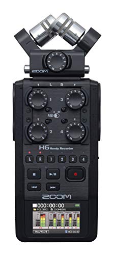 Zoom H6 - (2020 Version) 6-Track Portable Recorder - Black