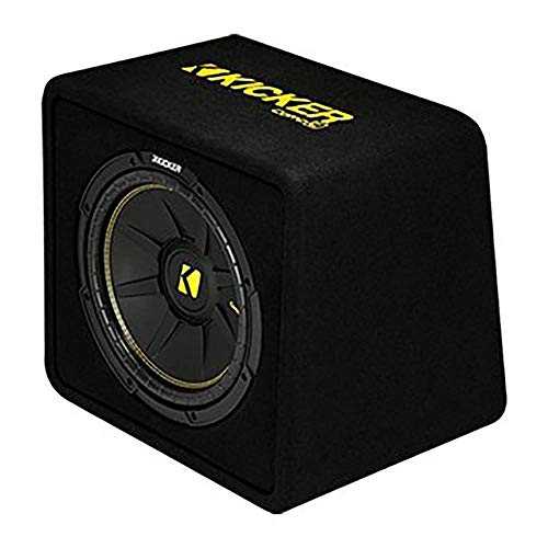 KICKER 44VCWC124 CompC 12" 600 Watt 4 Ohm Compact Vented Loaded Thin Profile Car Audio Subwoofer Enclosure Box with Ported Design - Car Subwoofers - electronicsexpo.com