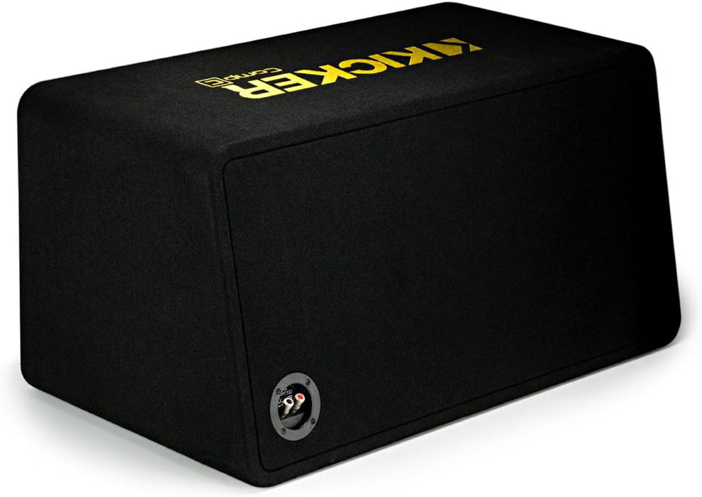 Kicker 44DCWC122 CompC Dual 12" 1200 Watt Single 2 Ohm Terminal Vented Loaded Compact Vented Loaded Subwoofer Enclosure for Trunks or SUV, Black