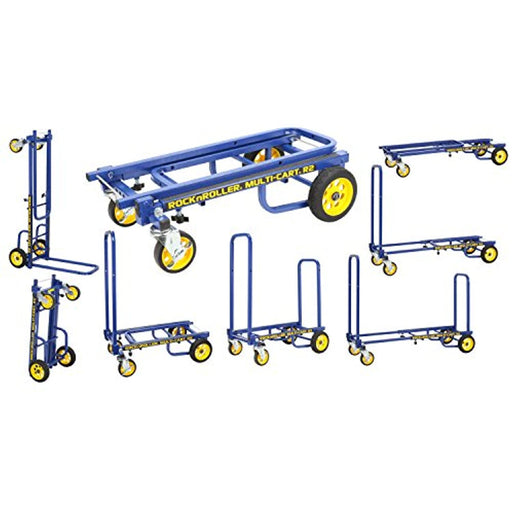 Rock-N-Roller R2RT (Micro) 8-in-1 Folding Multi-Cart 26" to 39" Telescoping Frame/350lbs Load Capacity (Blue)