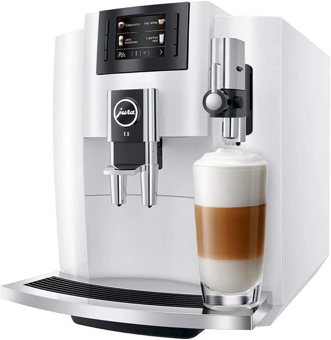 Jura E8 (NAA) Automatic Espresso Machine (Piano White)
