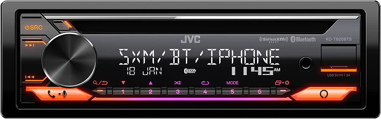 JVC KD-T920BTS Single-DIN Car Stereo Receiver