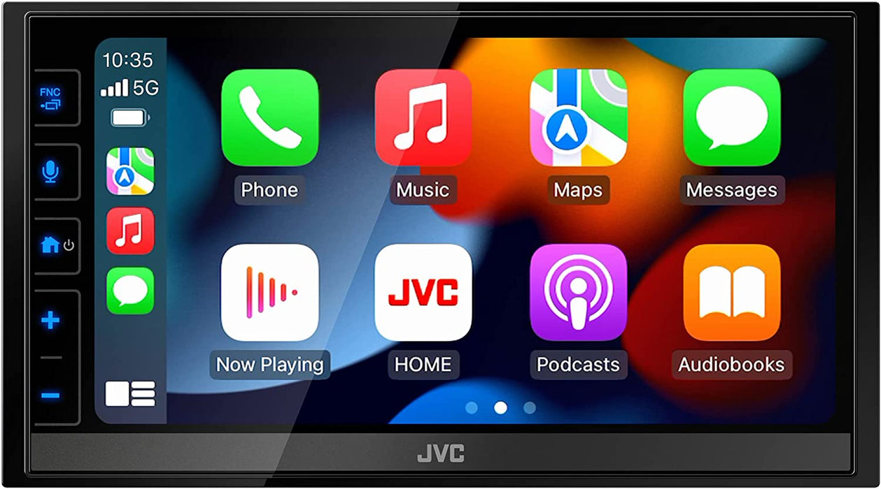 JVC KW-M785BW Wireless Apple CarPlay Android Auto Digital Media Player, Double Din, 6.8" LCD Touchscreen