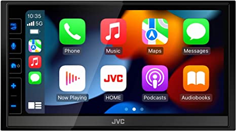 JVC KW-M788BH Apple CarPlay Android Auto Digital Media Player, Double-Din, 6.8" LCD Touchscreen