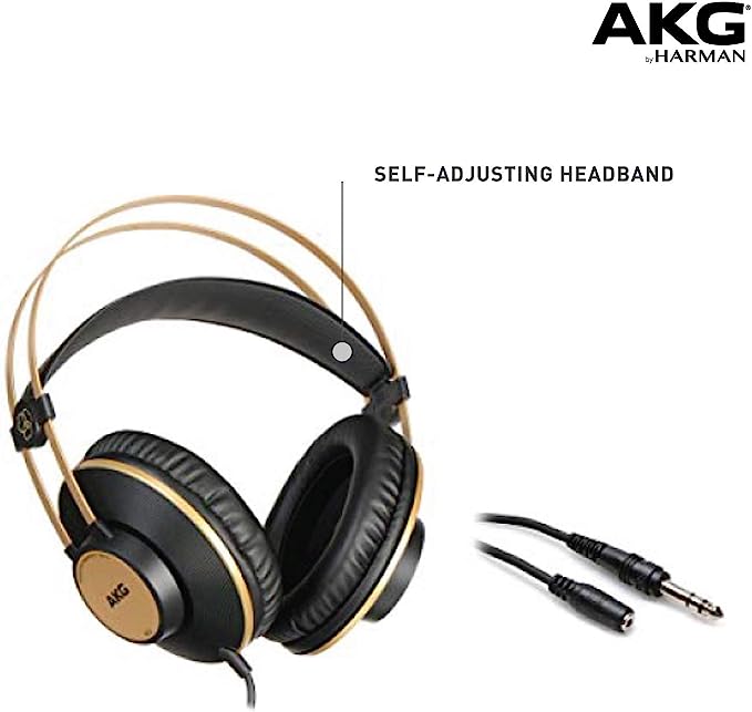 AKG Pro Audio K92 Over Ear, Closed - Back, Studio Headphones (Matte Black and Gold) - electronicsexpo.com - Pro Headphones
