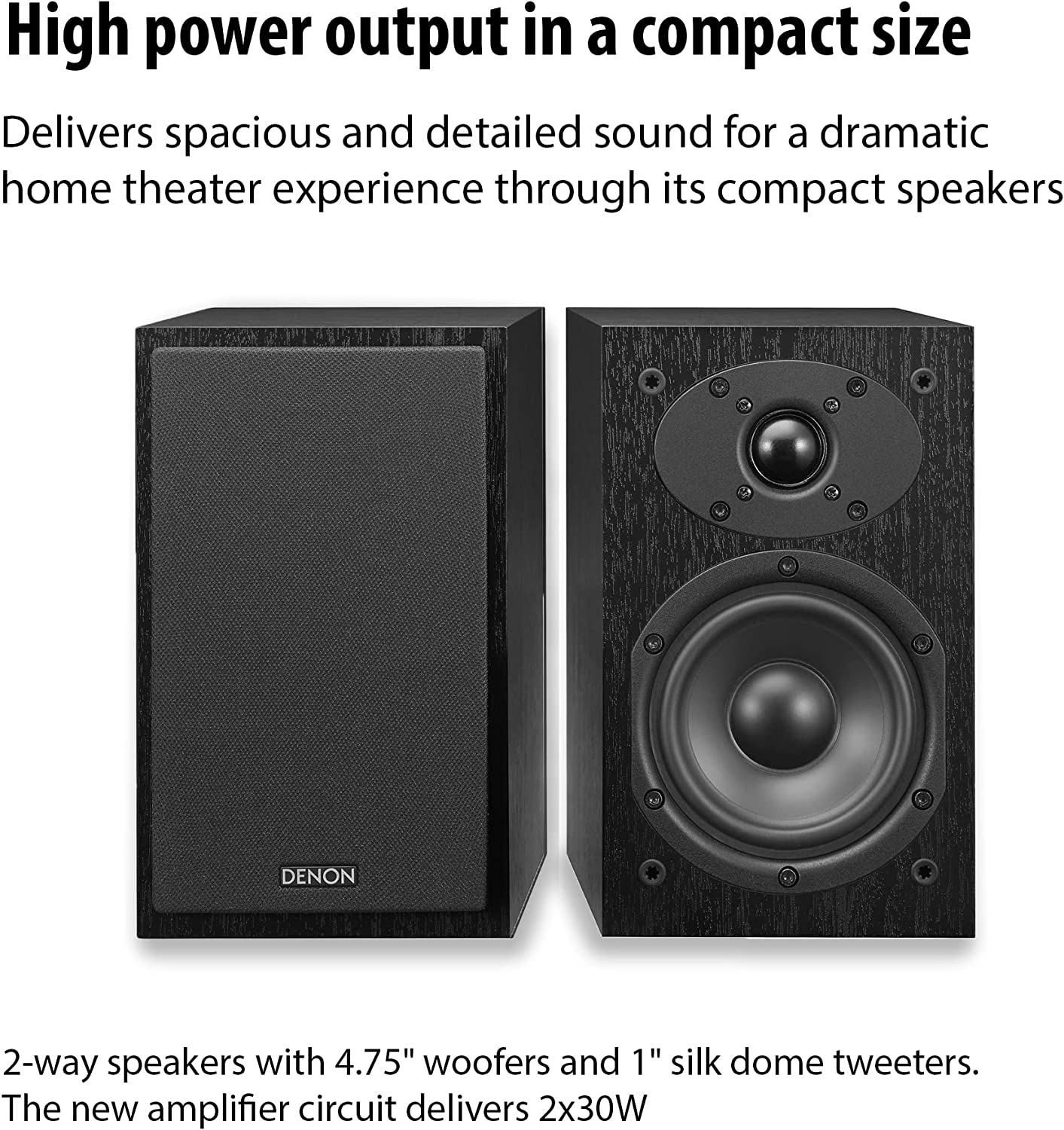 Denon D - M41 Home Theater Mini Amplifier and Bookshelf Speaker (Pair) - electronicsexpo.com - Mini System