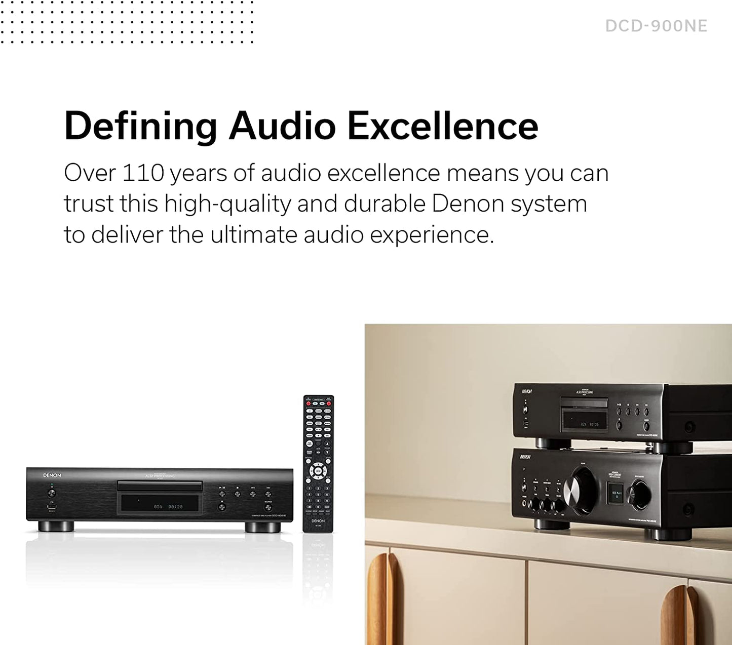Denon DCD - 900NE CD Player with Advanced AL32 Processing Plus & Integrated USB Port - electronicsexpo.com - CD Players