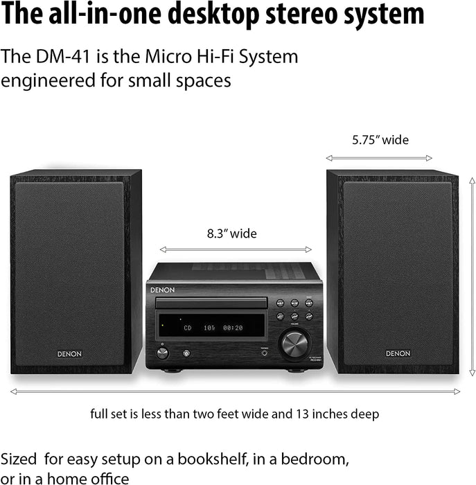 Denon D-M41 Home Theater Mini Amplifier and Bookshelf Speaker (Pair)