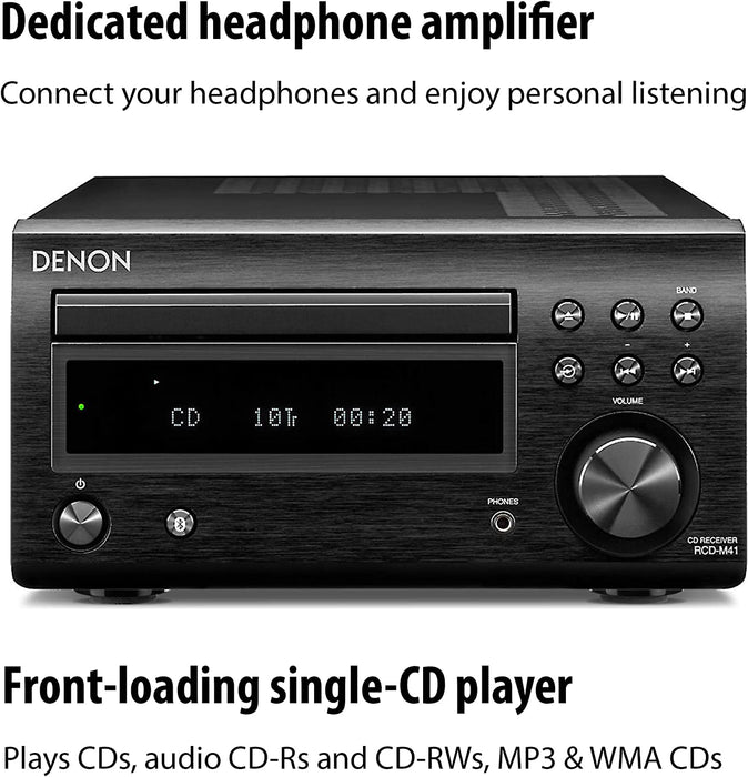 Denon D-M41 Home Theater Mini Amplifier and Bookshelf Speaker (Pair)