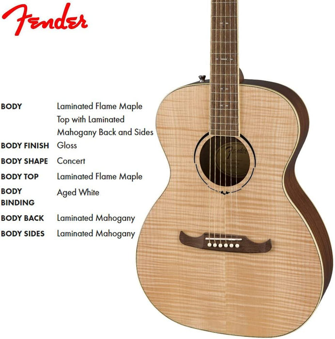 Fender FA-235E Concert Bodied Acoustic Guitar, Natural